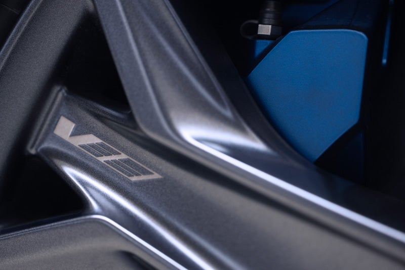 Close-up of the 2026 OPTIQ-V Brembo Performance Front Brakes | Turan Foley Cadillac in Gulfport MS